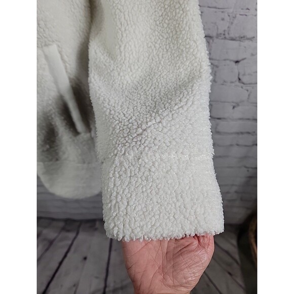 Womens Haven Well Within Sherpa Fleece White Pullover Button Mock Neck XL - Picture 4 of 8